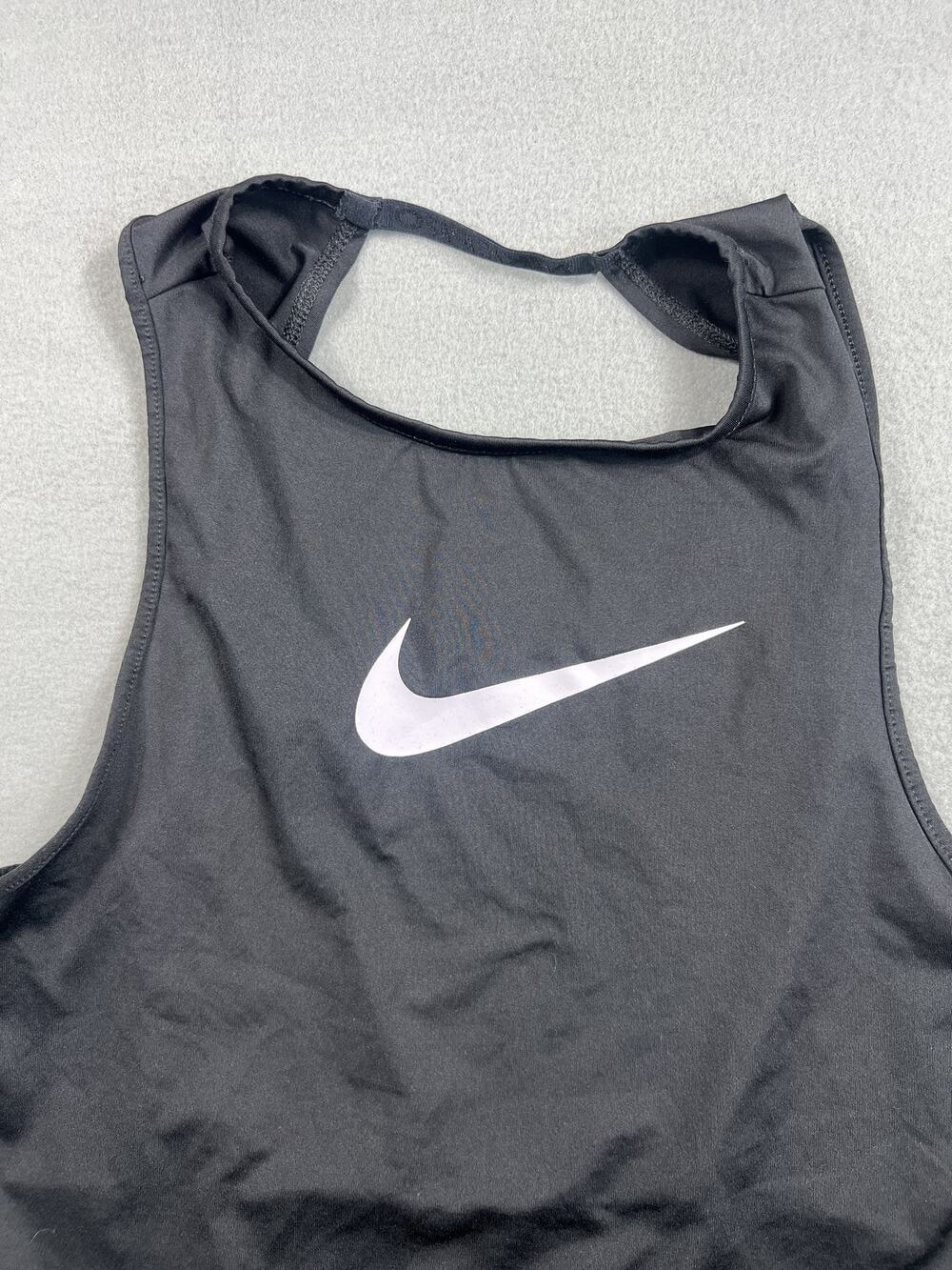 Nike Women's Dri-FIT Cropped Tank Top S Grey Racerback Activewear Top